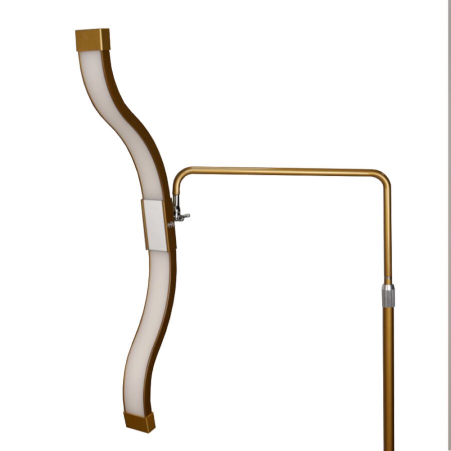 Złota lampa do stylizacji rzęs LED FameLight – 3 tryby, regulacja barwy i mocy światła