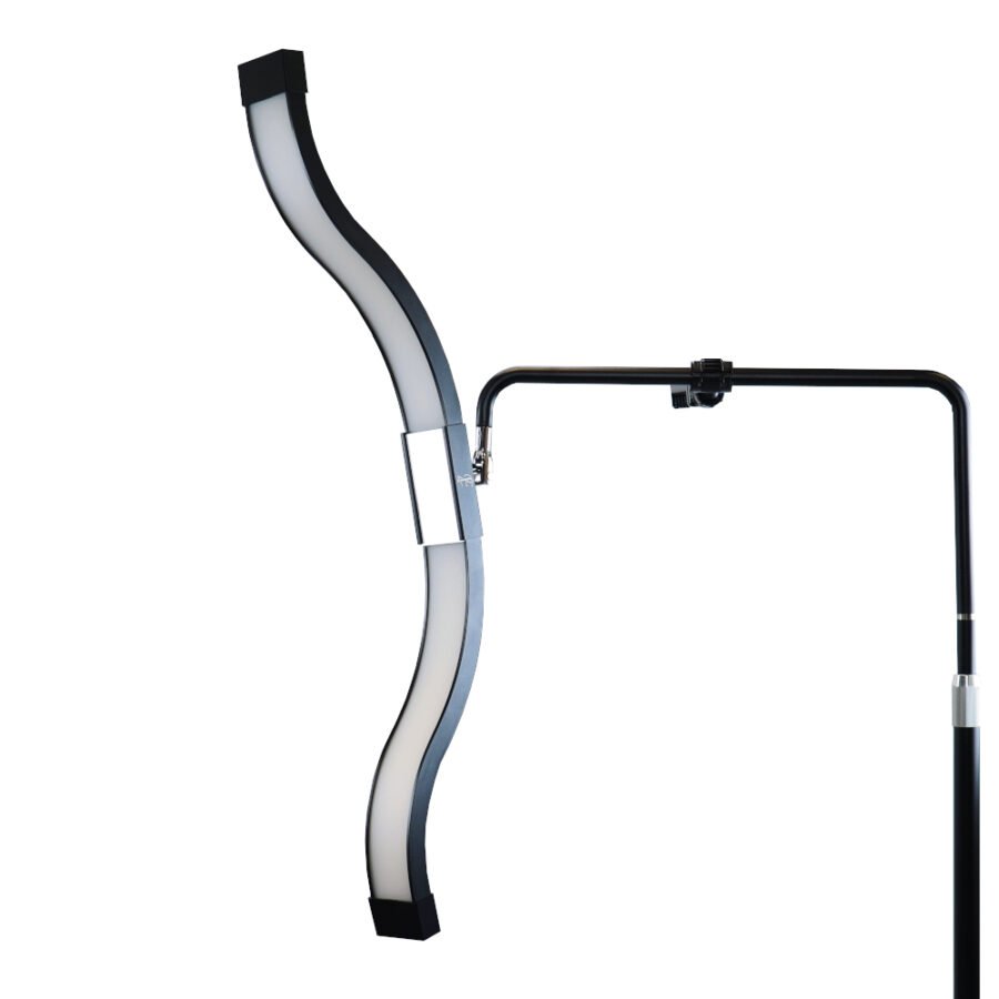 LAMPA_LED_CZARNA_2 Czarna lampa do stylizacji rzęs LED FameLight – 3 tryby, regulacja barwy i mocy światła