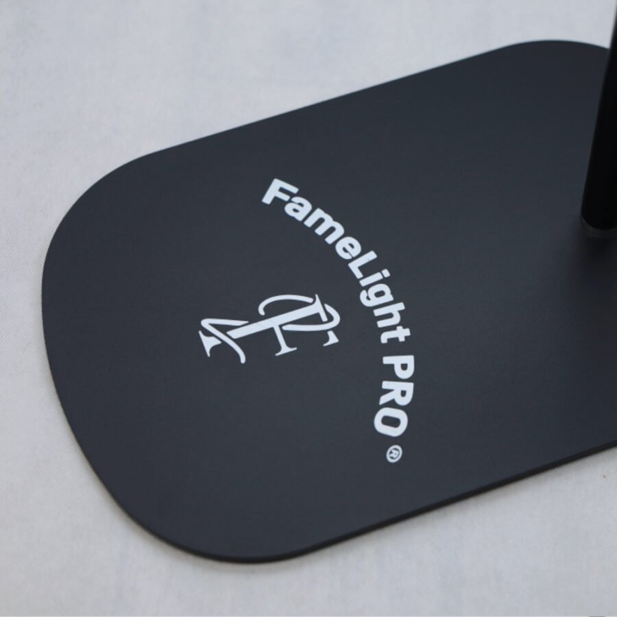 LAMPA_LED_CZARNA_6 Czarna lampa do stylizacji rzęs LED FameLight – 3 tryby, regulacja barwy i mocy światła